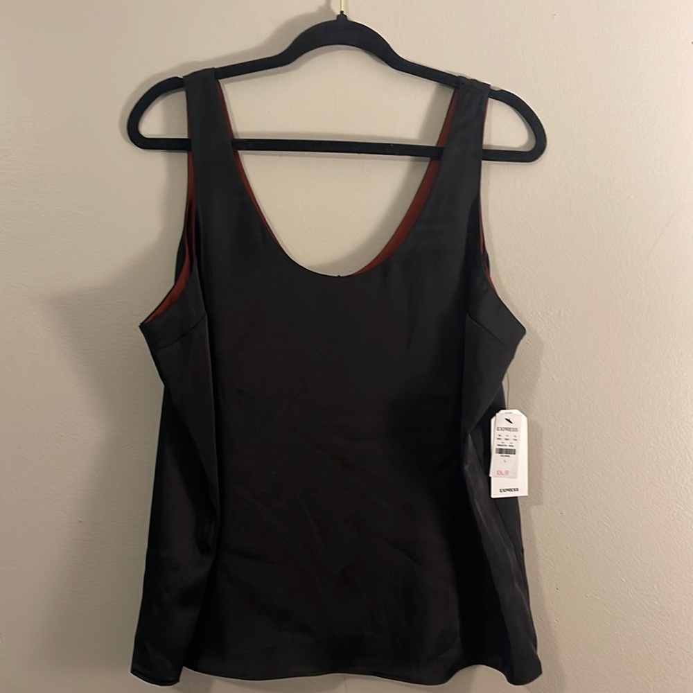 NWT Express Satin Scoop Neck Reversible Tank Top Cami